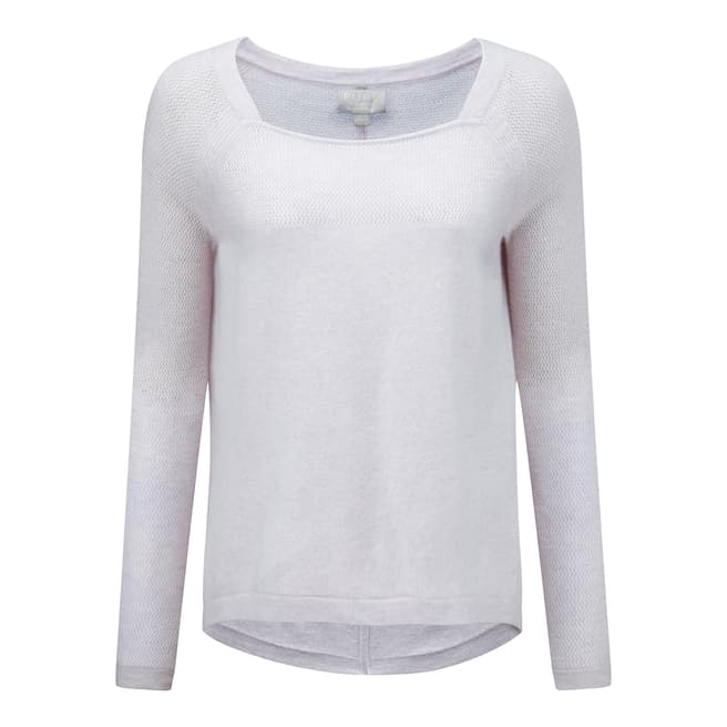Pure Collection Off White Curved Hem Cashmere Jumper