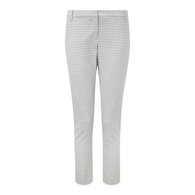 Pure Collection Grey/Ivory Check Capri Trousers