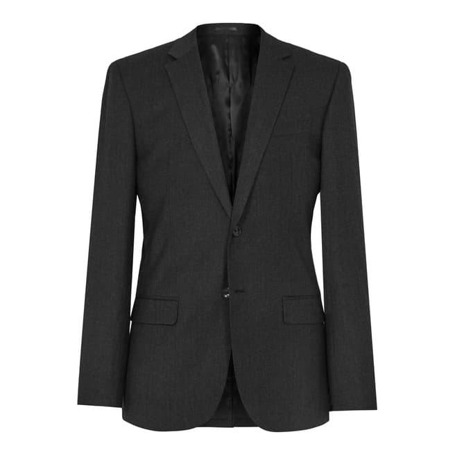 Reiss Charcoal Lester Modern Fit Mottled Wool Suit Jacket