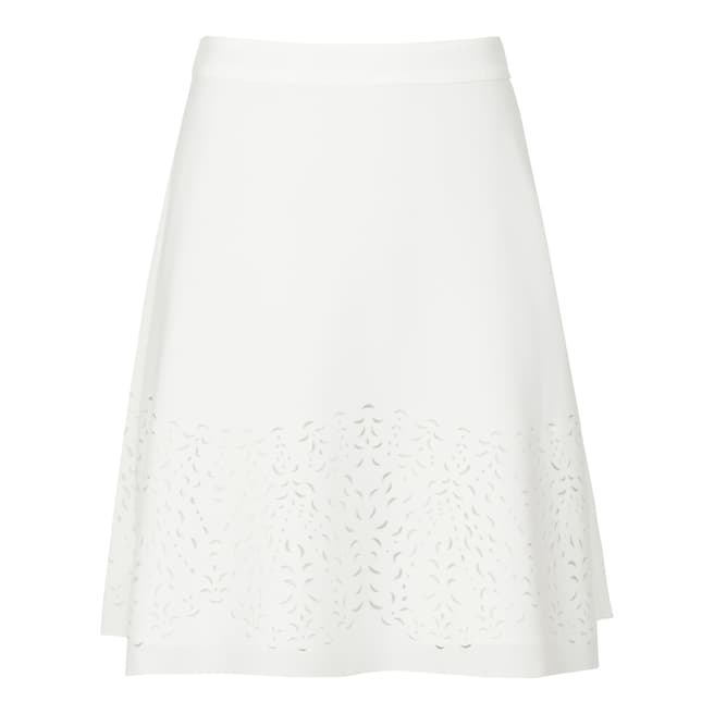 Reiss White Lazer Cut Joelle Skirt