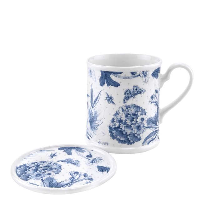 Portmeirion Blue Botanic Mug Tankard Coaster Single Set