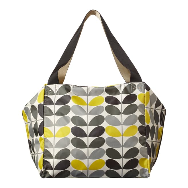 Orla Kiely Grey/Yellow Tonal Stem Large Box Bag