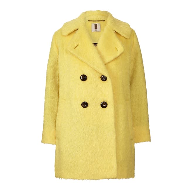 Orla Kiely Yellow Winter Mohair Cocoon Coat