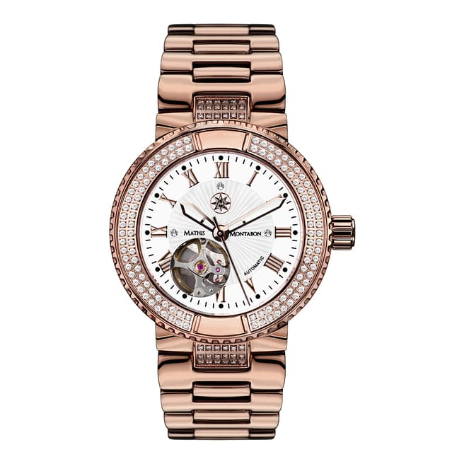 Mathis Montabon Ladies Rose Gold/White Stainless Steel Reveuse Watch