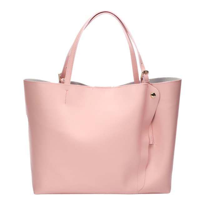 Lisa Minardi Light Pink Leather Overlap Shoulder Bag