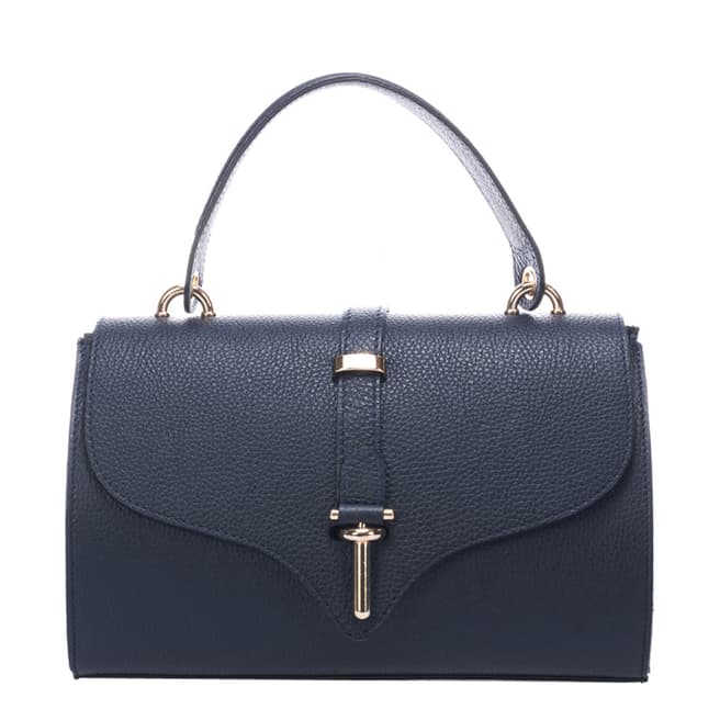 Markese Blue Top Handle Leather Bag