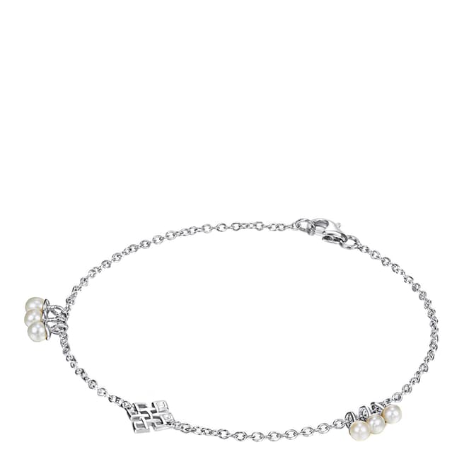 The Pacific Pearl Company Silver/White Freshwater Pearl Bracelet