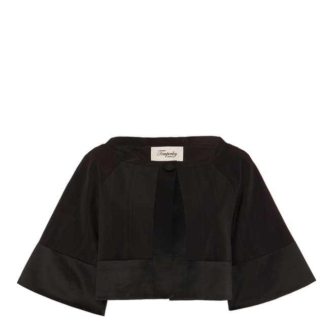 Temperley London Black Palais Cropped Cotton/Silk Blend Jacket