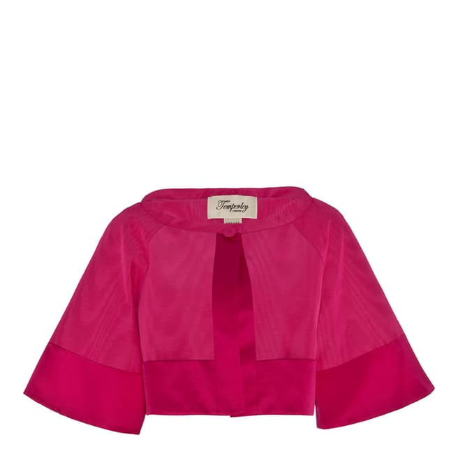 Temperley London Pink Palais Cropped Cotton/Silk Blend Jacket