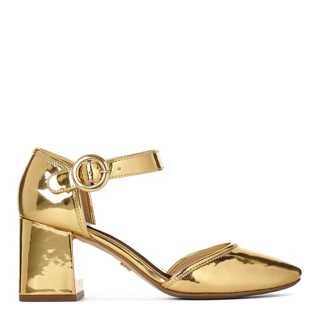 Kurt Geiger Gold Poppy Mary Jane Court Shoe