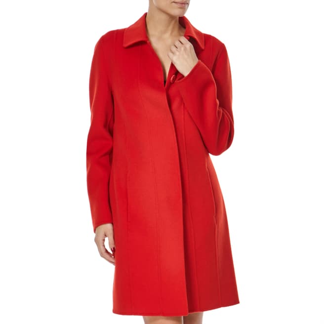 Boss by Hugo Boss Red Wool Cashmere Cegina Coat