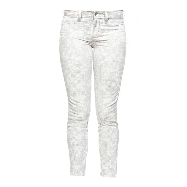 NYDJ White Checker Foliage Ankle Cropped Jeggings