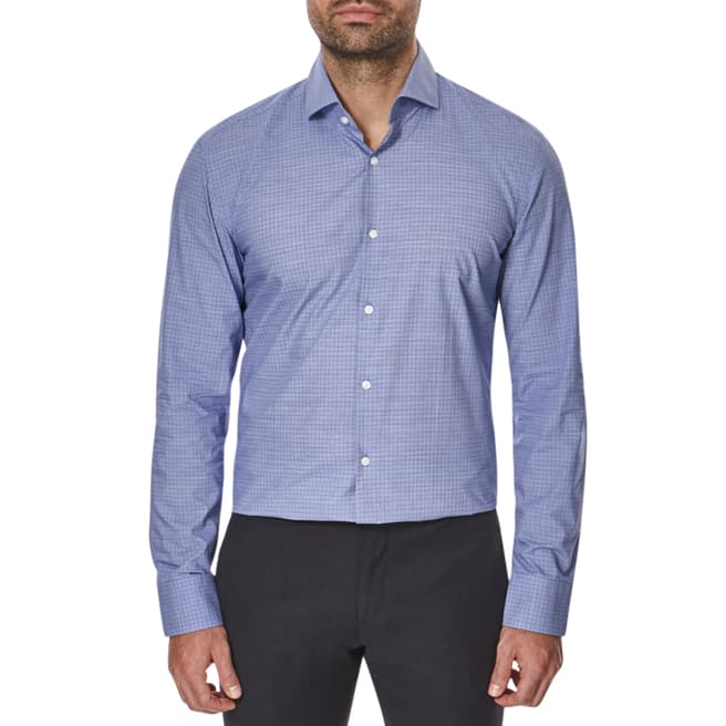 Boss by Hugo Boss Turquoise/Aqua Jason Check Cotton Slim Fit Shirt