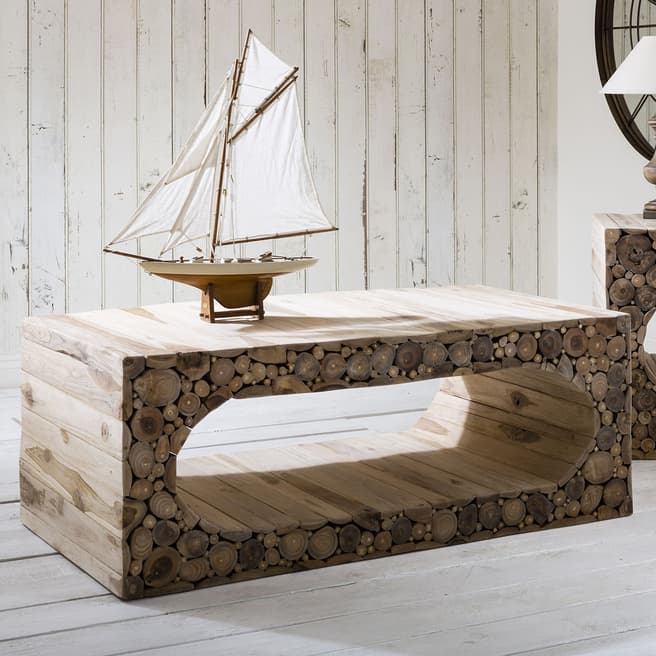 Gallery Living Natural Stockholm Log Wood Coffee Table