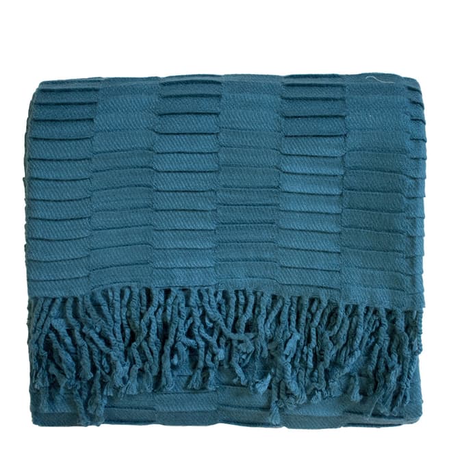 Gallery Living Teal Linear Pleat Throw 130x180cm
