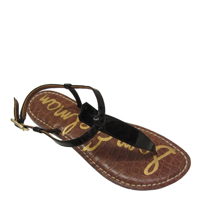 Sam Edelman Black Leather Patent Gigi Ankle Strap Sandals