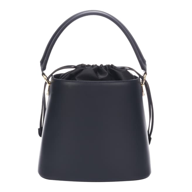 Giulia Massari Black Leather Shoulder Bag