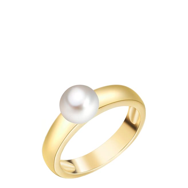 Nova Pearls Copenhagen Gold/White Freshwater Pearl Ring