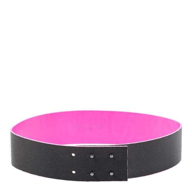 Amanda Wakeley Metallic Black/Hot Pink Reversible Belt
