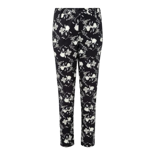 Pure Collection Black Floral Capri Trousers