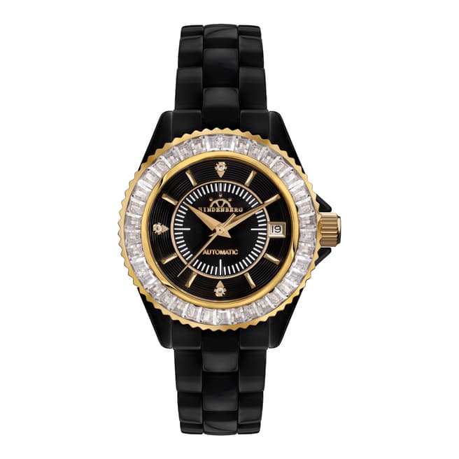 Hindenberg Women's Black Ceramic Galaxy Watch