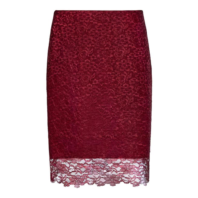 Reiss Red Lace Dree Pencil Skirt
