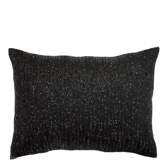 Kylie Minogue Ebony Black Beaded Polyester Filled Cushion 22 x 30cm