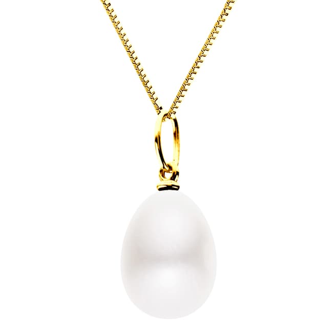 Just Pearl White/Gold Freshwater Pearl Pendant Necklace