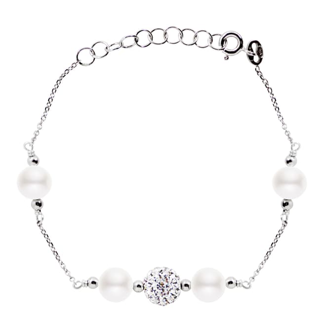 Just Pearl Natural White Round Pearl Bracelet