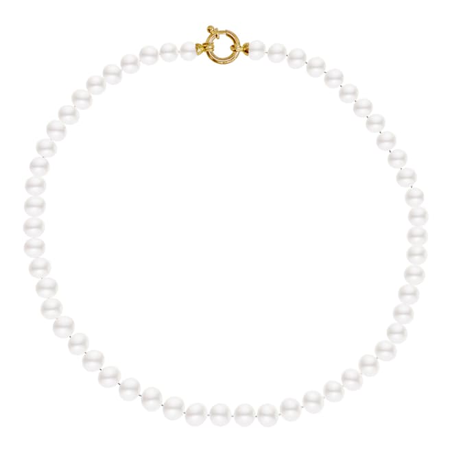 Just Pearl White/Gold Freshwater Pearl Necklace
