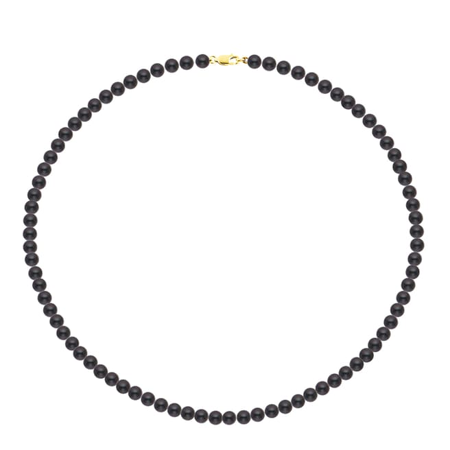 Just Pearl Black/Gold Tahitian Freshwater Pearl Necklace