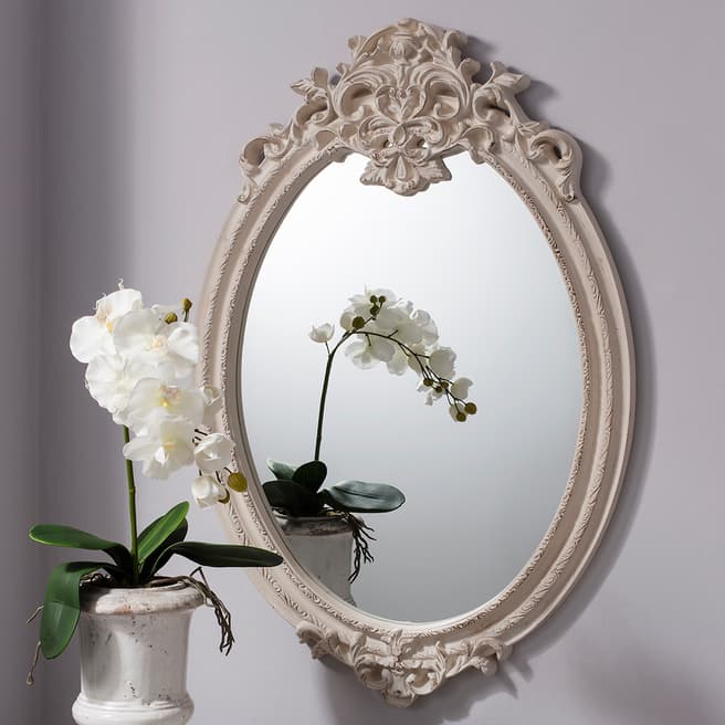 Gallery Living Cream Valmont Oval Mirror 106x68cm