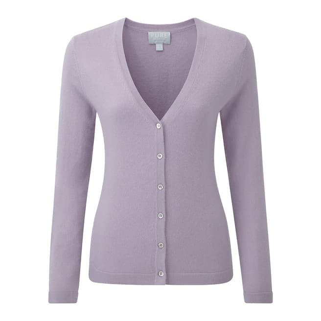 Pure Collection Orchid Cashmere V Neck Cardigan