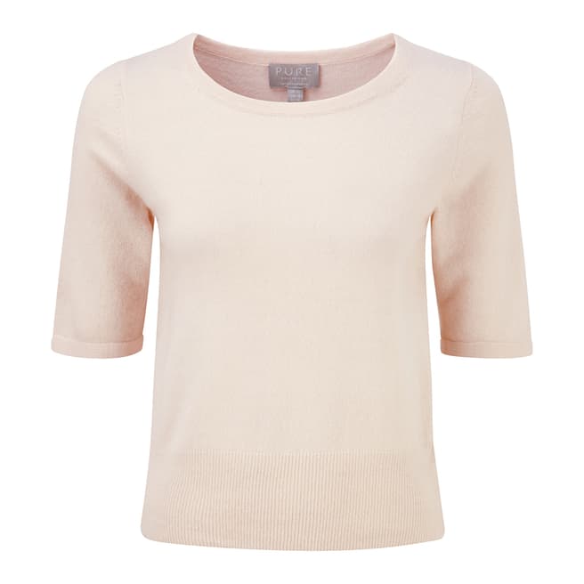 Pure Collection Pink Whisper Cashmere Crop Jumper