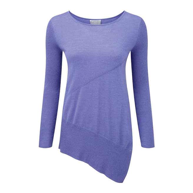 Pure Collection Bluebell Featherweight Cashmere Seamed Jumper