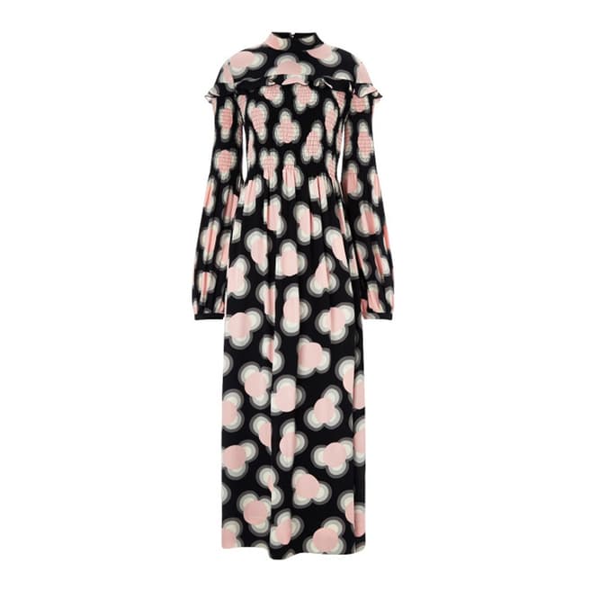 Orla Kiely Petal Pink Viscose Zazie Smocked Regular Length Dress