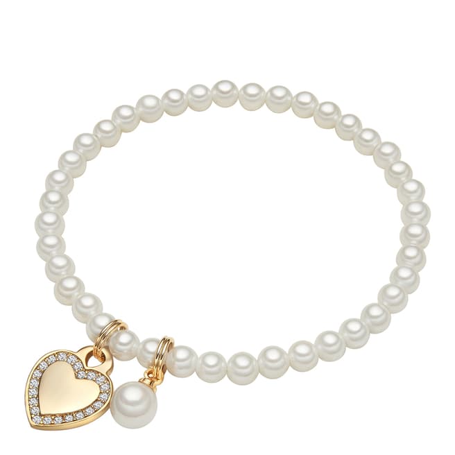 Perldesse Gold Pearl Charm Bracelet 4mm