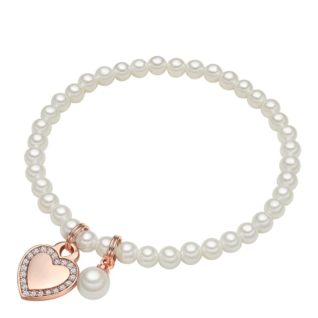 Perldesse Rose Gold Pearl Charm Bracelet 4mm
