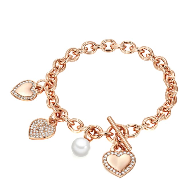 Perldesse Rose Gold Charm Bracelet With Pearls 8mm 8mm