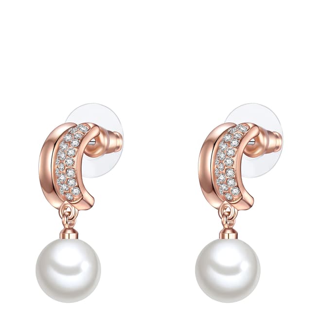 Perldesse Rose Gold Pearl Drop Earrings 10mm