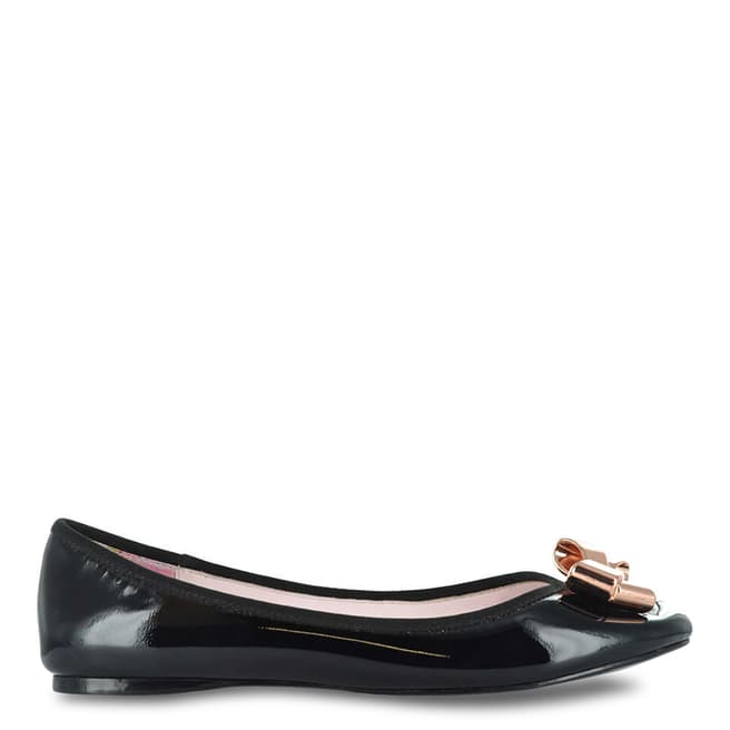 Ted Baker Black Patent Imme Ballerina Shoes