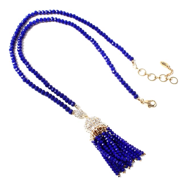 Amrita Singh Blue Ankara Crystal Tassel Necklace
