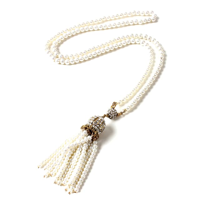 Amrita Singh Pearl Ankara Tassel Necklace