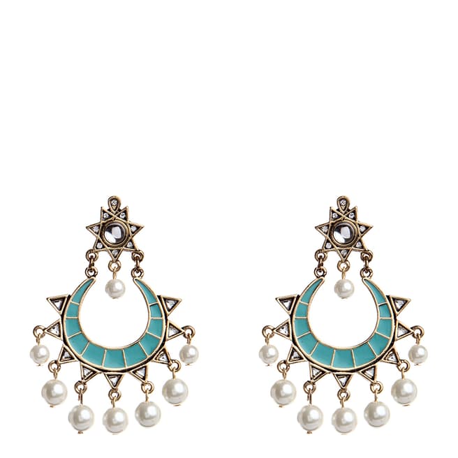 Amrita Singh Turquoise/Pearl Saniya Earrings