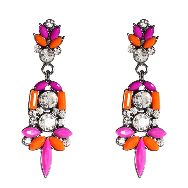 Amrita Singh Orange/Fuchsia Holi Dangle Earrings