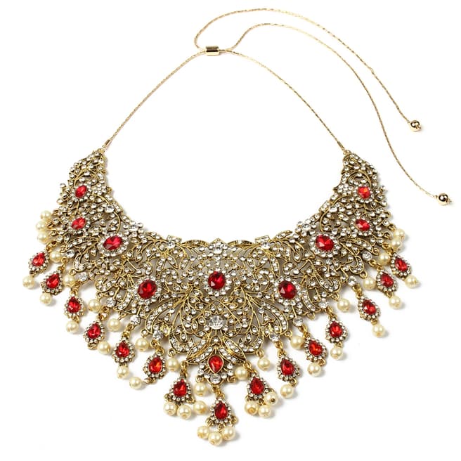 Amrita Singh Gold/Ruby Gayatri Necklace