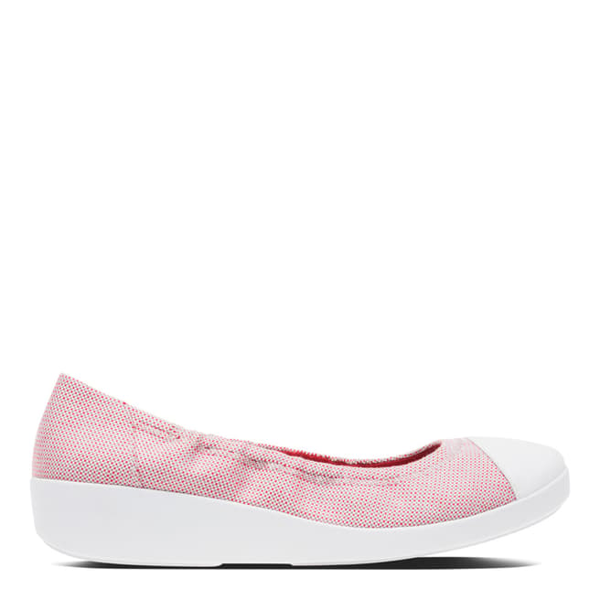 FitFlop Red Weave Canvas F Pop Ballerina Shoes