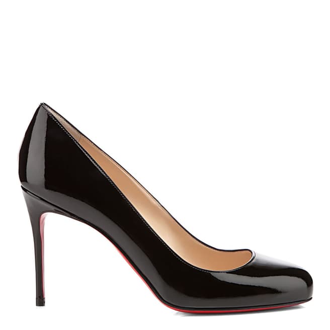 Christian Louboutin Black Leather Fifi 85 Patent Court Shoes Heel 8.5cm