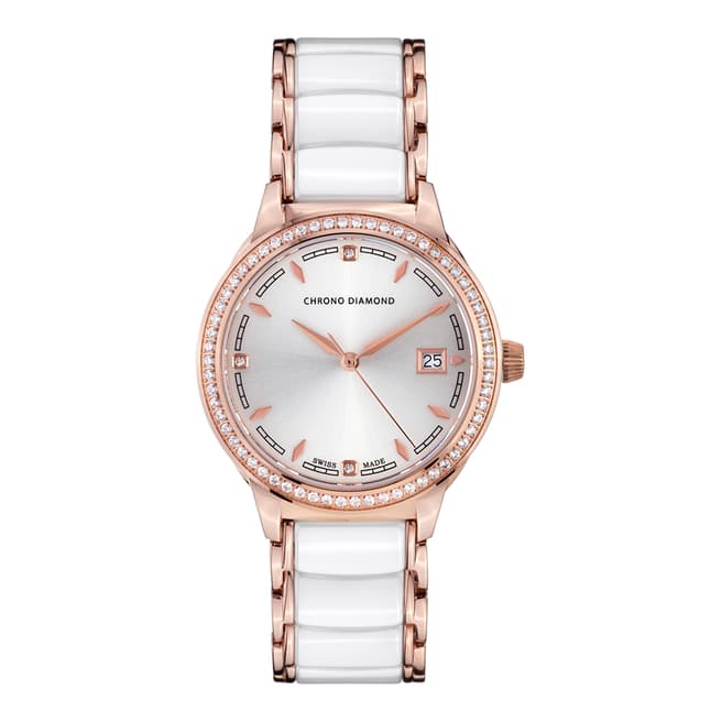 Chrono Diamond Women's Swiss White Damenuhr Thyrsa Watch