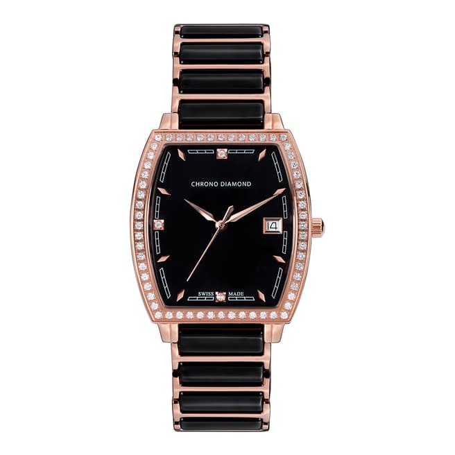 Chrono Diamond Women's Swiss Black Leandra Watch